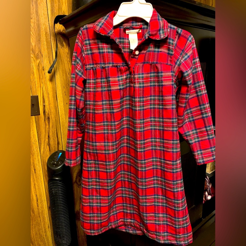 Pottery Barn Kids plaid nightgown size 8(fits more like a 10)